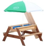 Table de pique - nique axi nick en cdre tropical avec bacs de rangement et parasol