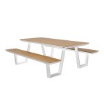 Table de pique - nique - axi - nori - aluminium durable - polywood aspect teck - 6 personnes