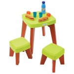 Table pique - nique pour enfants - ecoiffier - avec accessoires et 2 tabourets - vert - mixte