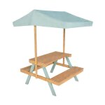 Table de pique - nique salon de jardin enfant bois dacacia avec parasol 2 places jade
