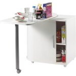 Table pivotante - blanc - 105x55x74. 7 cm - meuble de rangement - design contemporain - �co - con�u