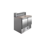Table  pizza 2 portes 240 litres - plan de travail granit et saladette rfrigre intgre