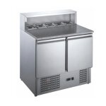 Table � pizza r�frig�r�e 2 portes avec saladette - 900 mm - plan granit - 240l - + 2 / + 8�c - gn 1 / ...