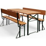 Casaria� ensemble table et bancs pliants en bois 170 cm avec dossiers 8 personnes salon de jardin terrasse ...