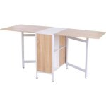 Homcom - table de cuisine - mdf - 169x60x75cm - chne blanc