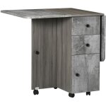 Homcom - table de cuisine - panneaux de particules - 120x60x76. 5cm - gris