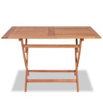 Table pliable de jardin en bois de teck mey - 120x70x75 cm - résistante aux intempéries Table pliable de jardin en bois de teck mey - 120x70x75 cm - résistante aux intempéries