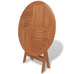 Table pliable de jardin - kai - bois de teck - 85x76 cm - pliable - marron - rond Table pliable de jardin - kai - bois de teck - 85x76 cm - pliable - marron - rond