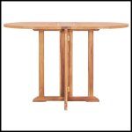 Table pliable de jardin papillon 120x70x75 cm bois teck solide - bk49002 (pla)