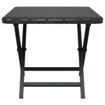 Table pliable en r�sine tress�e - wiens - noir - 45x35x32 cm - r�sine tress�e - acier enduit de poudre ...