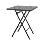 Table pliante aspect rotin 60 x 60cm r�sistante aux intemp�ries - pratique pour jardin & terrasse