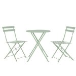 Table et chaises pliantes bistrot balcon terrasse - 2 places - vert - flore Table et chaises pliantes bistrot balcon terrasse - 2 places - vert - flore