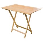 Table pliante en bois - naturel - blanc