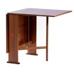 Table pliante - susanna - bois de noyer - marron - meuble de jardin - montage facile