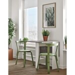 Table pliante de cuisine salle  manger salon - marque - modle - blanc / bton - rectangulaire - 4  ...