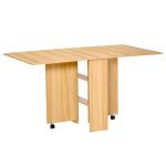 Homcom - table  manger pliante - bois - 140x80x74cm - bois naturel