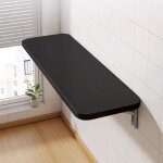 Table pliante murale en mdf - huole - noir - 60x30x1. 6cm - support triangulaire solide - pour cuisine ...