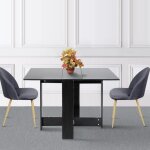 Table pliante - papillon - noir - pour 4 personnes - design contemporain