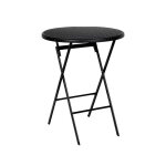 Table pliante ronde aspect rotin � 60 cm r�sistante aux intemp�ries - pratique pour jardin & terrasse ...