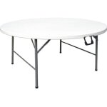 Table pliante ronde blanche 1530 mm - bolero - mtal - meuble de jardin