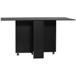 Homcom - table pliante de cuisine - panneau de particules - 75x140x74cm - noir Homcom - table pliante de cuisine - panneau de particules - 75x140x74cm - noir