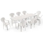 Table � rallonge - areta - lipari 2 - 180 x 250 x 90 cm - blanc