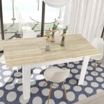 Table à rallonge midland console extensible pour salle à manger 140 - 190x90h78 cm chêne et blanc Table à rallonge midland console extensible pour salle à manger 140 - 190x90h78 cm chêne et blanc