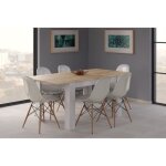 Dmora table à rallonge midland console extensible pour salle à manger140 / 190x90h78 cm chêne et blanc ... Dmora table à rallonge midland console extensible pour salle à manger140 / 190x90h78 cm chêne et blanc ...