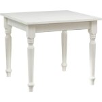 Table à rallonge style champêtre en tilleul massif finition blanche antique l90xpr90xh78 cm Table à rallonge style champêtre en tilleul massif finition blanche antique l90xpr90xh78 cm
