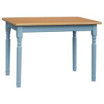 Table 90 x 60 cm bleu / aulne rectangulaire pour cuisine ou salle  manger