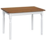 Table rectangulaire pour cuisine ou salle  manger - blanc / chne - 110 x 60 cm - 6 places