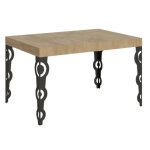 Table rectangulaire extensible orientale 6 à 10 personnes l 130 à 234 cm bois clair et pieds métal anthracite ... Table rectangulaire extensible orientale 6 à 10 personnes l 130 à 234 cm bois clair et pieds métal anthracite ...