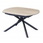 Table de repas extensible mikado plateau céramique beige piétement métal noir Table de repas extensible mikado plateau céramique beige piétement métal noir