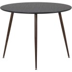 Table de repas ronde plaza 100 cm noir et noyer Table de repas ronde plaza 100 cm noir et noyer