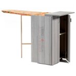 Table  repasser jolly en bois polyvalent avec portes gris mlze