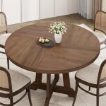 Table ronde pour 4 � 6 personnes 121 x121 x 76 cm id�ale pour la cuisine la salle � manger ou le salon ...