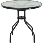 Outsunny - table basse - acier - 80x80x72cm - noir