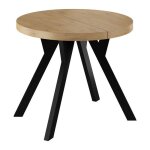 Table ronde d�cor lancelot ? extensible de100 � 200 cm balut home pied central en y noir salle � manger ...