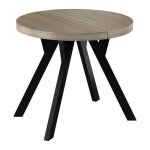 Table ronde d�cor sonoma ?extensible de100 � 200 cm - 6 � 12 personnes balut home pied central en y noir ...