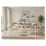 Table ronde extensible d�cor artisan 100?200cm - 6�12 personnes ? table � manger design avec pied y h�tre ...