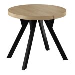 Table ronde d�cor hickory - balut home? extensible de 100 � 200 cm - 6 � 12 personnes pied central en ...
