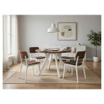 Table ronde extensible d�cor hunton 100?200cm ? 6�12 personnes - table � manger design avec pied y h�tre ...
