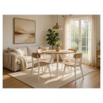 Table ronde extensible d�cor sonoma 100?200cm ? 6�12 personnes - table � manger design avec pied y h�tre ...