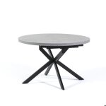 Table ronde extensible en m�lamin� base en m�tal design moderne �120 / 160 cm pour cuisine salle � manger ...