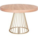 Table ronde extensible soare chne clair pieds or