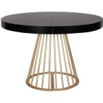Table ronde extensible soare noir pieds or