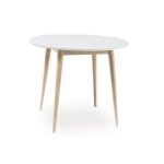 Table ronde - larson - d 90 h 75 cm - couleur ch�ne et blanc