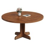 Table ronde � manger 120 cm pour 4 - 6 personnes - style rustique moderne - bois massif stable - parfaite ...