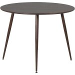 Table ronde en mdf et acier plaza 100 cm noyer Table ronde en mdf et acier plaza 100 cm noyer