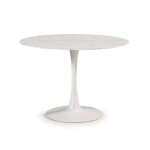 Calicosy - table ronde avec plateau en verre imitation marbre l110 cm - ada - marbre blanc - marbre blanc ... Calicosy - table ronde avec plateau en verre imitation marbre l110 cm - ada - marbre blanc - marbre blanc ...